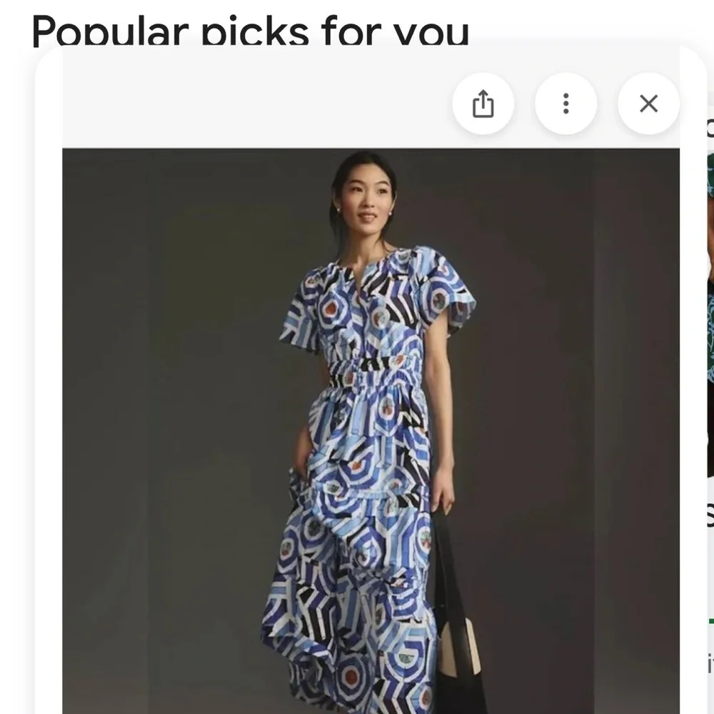 Anthropologie Blue and White Midi Dress - Picture 4 of 4
